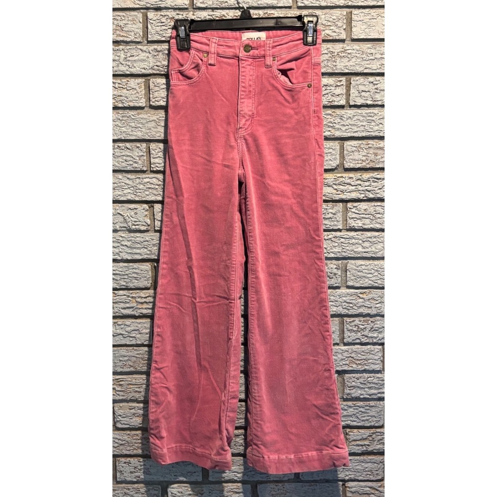 Rollas Eastcoast Flare Pink Corduroy High Rise Pants Size 24 Retro Boho
